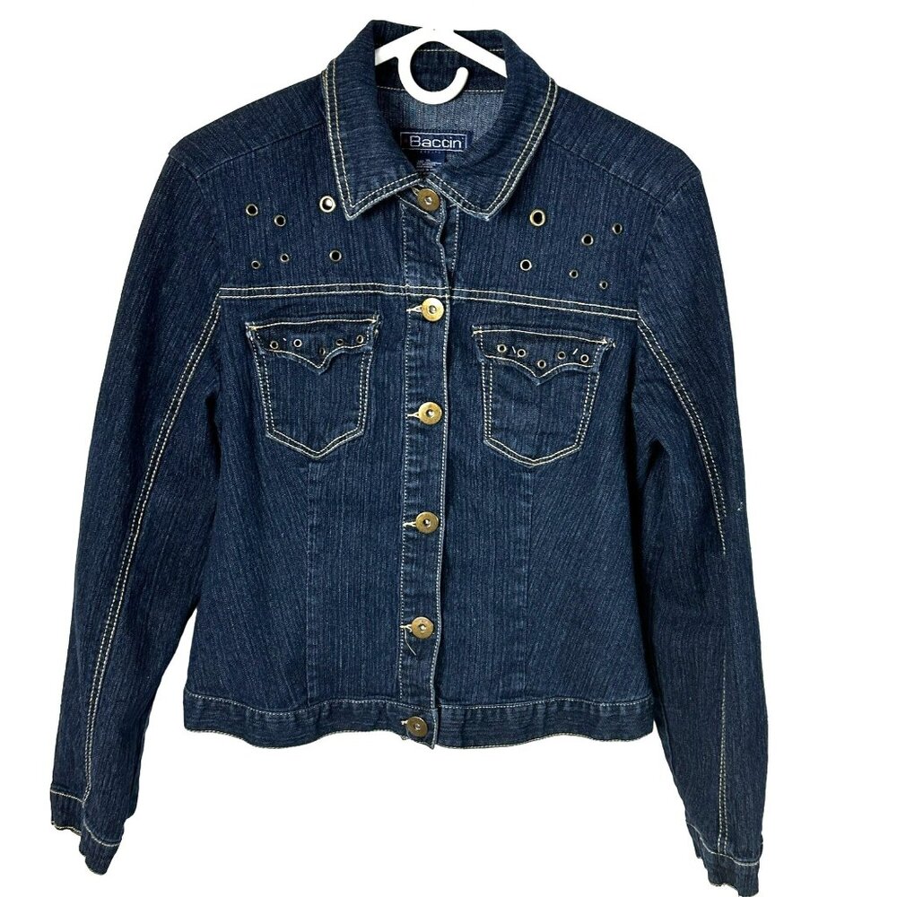 Baccin Size XL Women's Long Sleeve Blue Demin Jacket